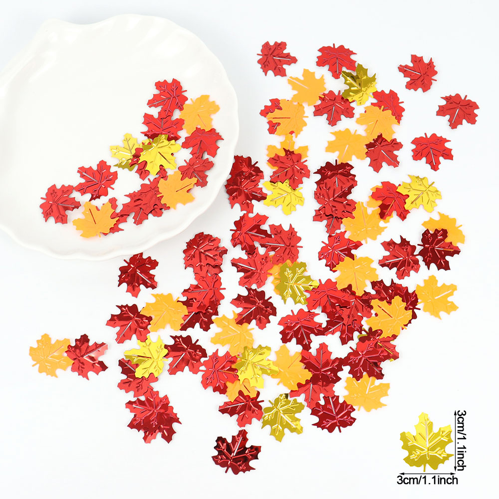15g Fall Glitter Maple Leaves  - Table Runner Sequin 评论和价格