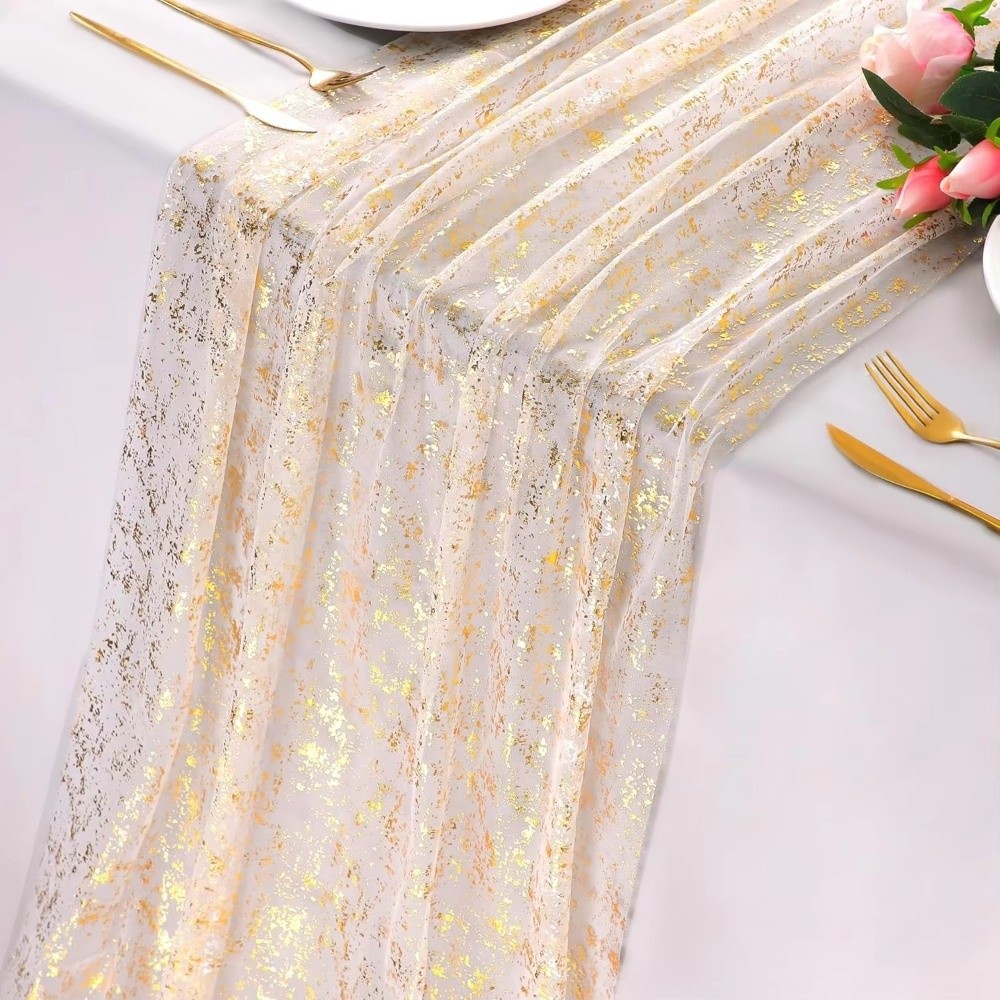 Golden Sequin Glitter Hot Stam - Table Runner Sequin 评论和价格
