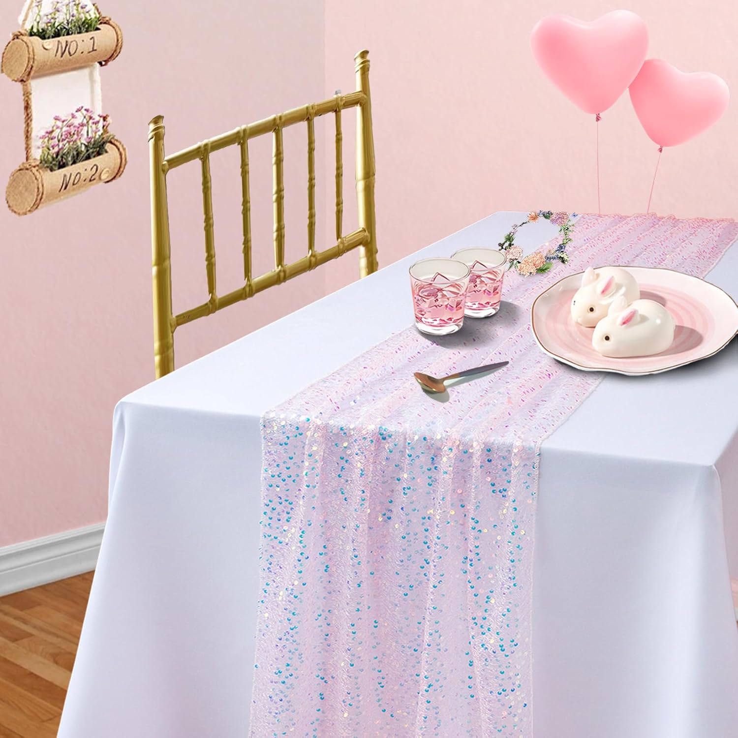 Glitter Iridescent Sequin Tabl - Table Runner Sequin 评论和价格